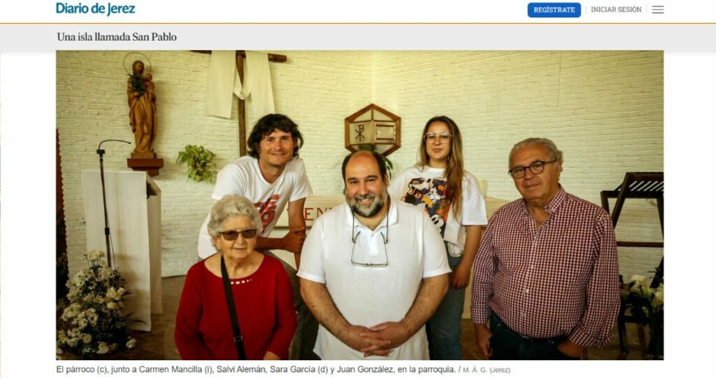 Captura del reportaje publicado en el Diario de Jerez sobre el 50 aniversario de la Parroquia San Pablo (captura digital)